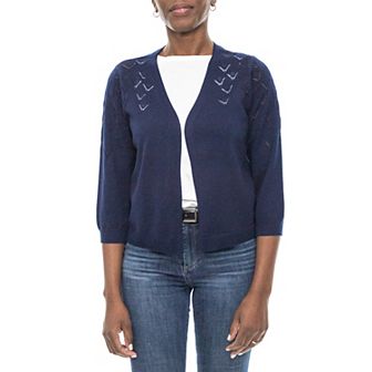 Women's Nina Leonard Pointelle Bolero Jacket