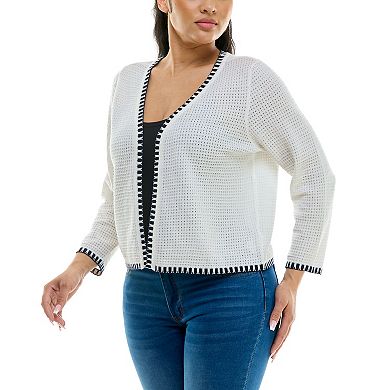 Women's Nina Leonard Waffle-Weave Bolero Jacket