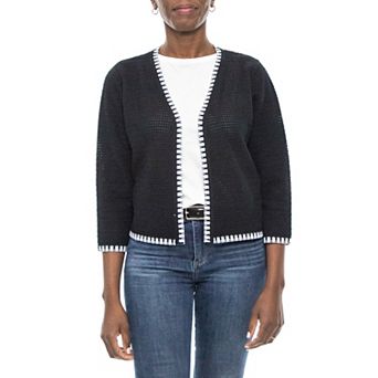 Women's Nina Leonard Waffle-Weave Bolero Jacket