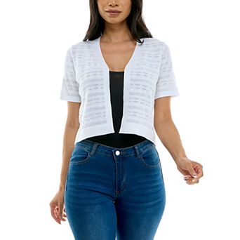 Women's Nina Leonard Novelty Stitch Bolero Jacket