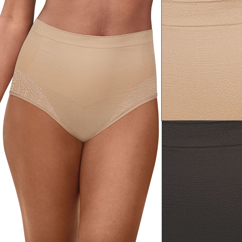 Bali Comfort Revolution 2-Pack Firm Control Brief Panty Set 0048, Women's, Size: XL, Nude Pack
