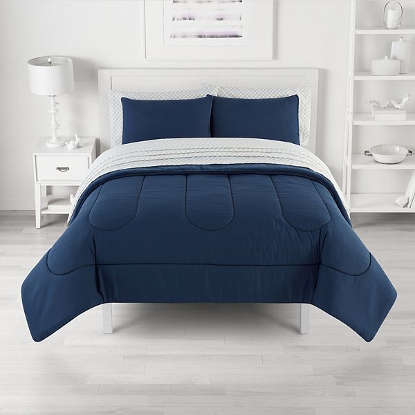 The Big One® Navy Plush Reversible Comforter Set with Sheets