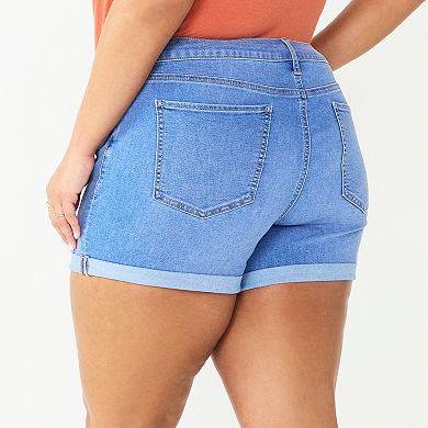 Juniors' Plus Size SO® Regular Rise Midi Shorts