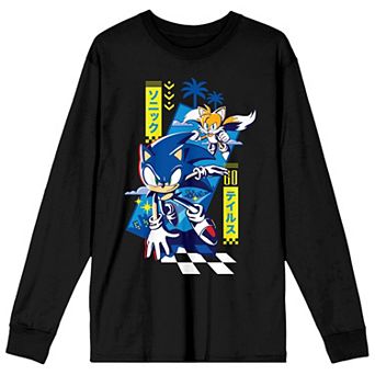 Men's Sonic The Hedgehog & Tails Long Sleeve Graphic Tee
