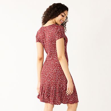 Juniors' SO® Button-Front Skater Dress