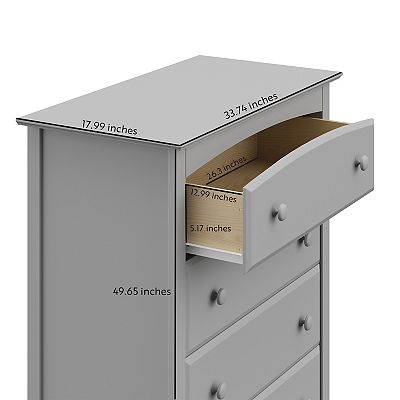 storkcraft kenton 5 drawer dresser grey Storkcraft - Kenton 5-Drawer Dresser