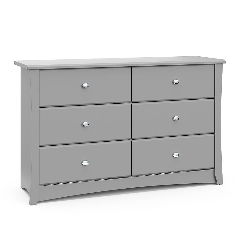 Storkcraft - Crescent 6-Drawer Double Dresser - Pebble Gray