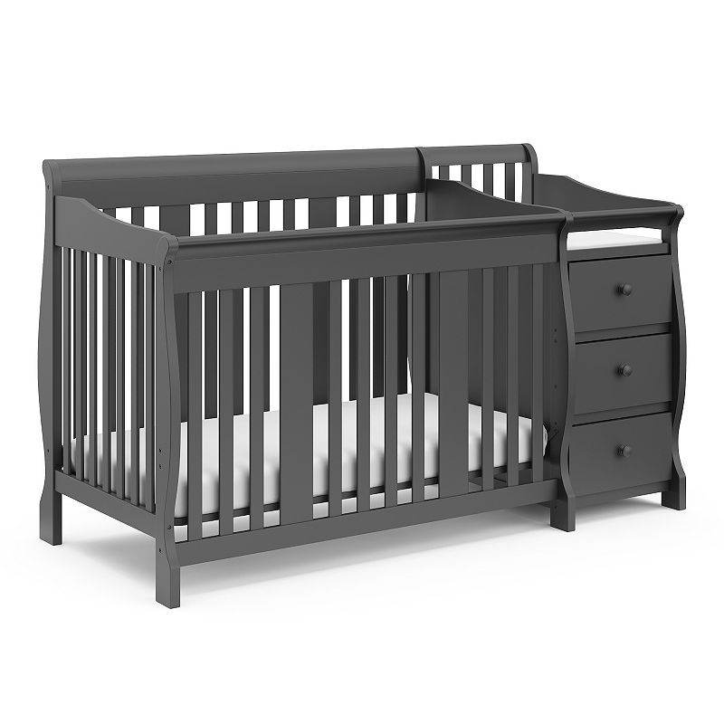 Storkcraft - Portofino 5-in-1 Convertible Crib and Changer - Gray