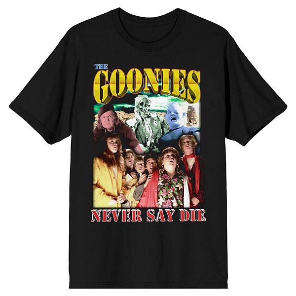 Goonies T-Shirt Ufficiale Never Say Die, Maglietta Nera Con Teschio, Prodotto Originale Con Cartellino, Taglie Da Bambino (XS, 10-14 Anni)