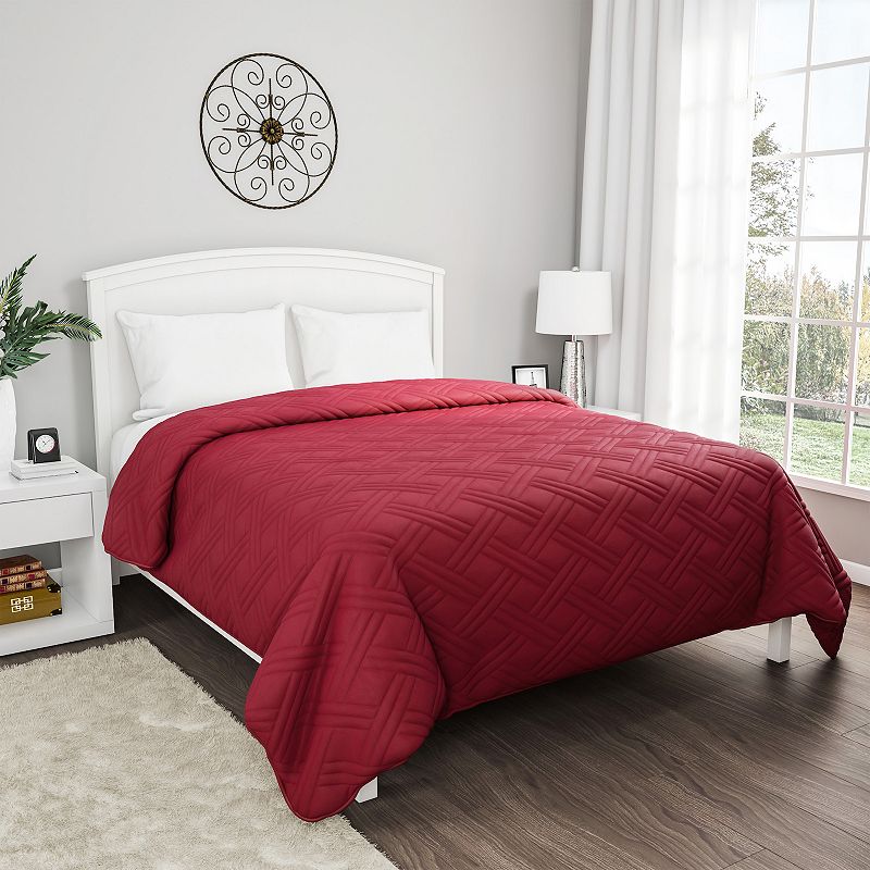Hastings Home Burgundy Quilt Coverlet, Red, Queen
