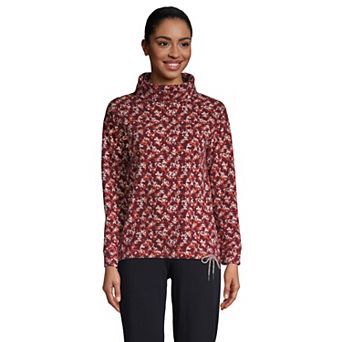 Women's Lands' End Long Sleeve Funnelneck Waffle Top