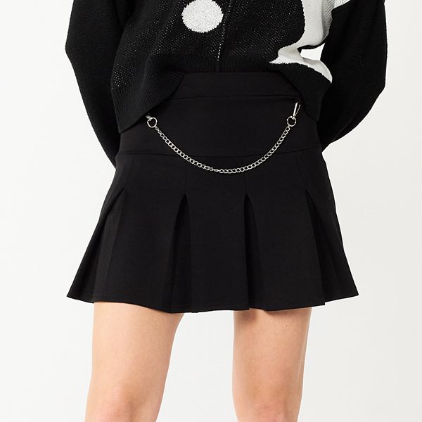 Unique21 pleated mini skirt in black