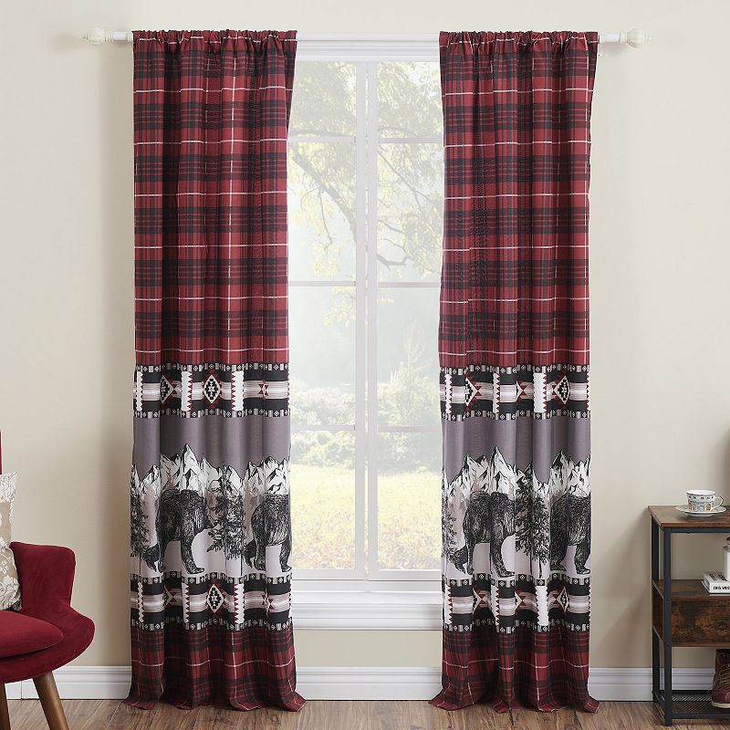 Barefoot Bungalow Timberline Window Curtain 2-pack Set, Red