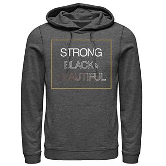 Men's Strong Black & Beautiful Boxed Text Hoodie