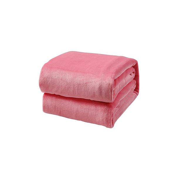 L'baiet Modern Fleece Throw Blanket 50x60 100% Polyester, Fluffy, Cozy,  Plush, Microfiber, Warm Bedding Cover - Pink
