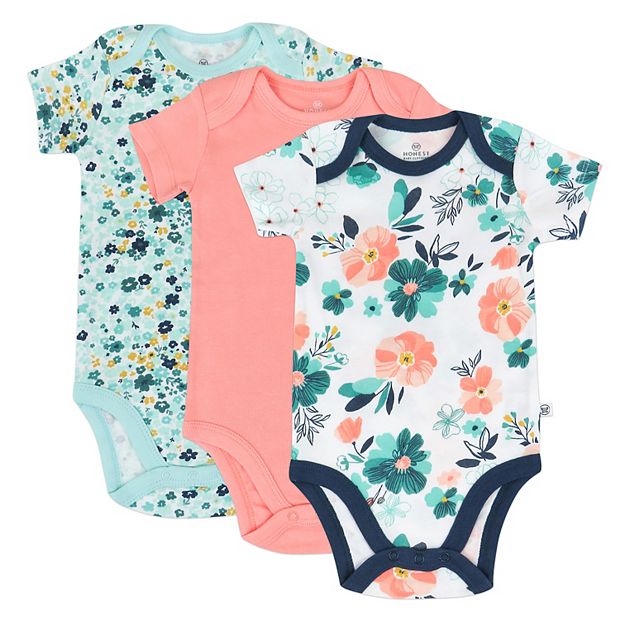 Baby HONEST BABY CLOTHING 3 Pack Organic Short Sleeve Bodysuits
