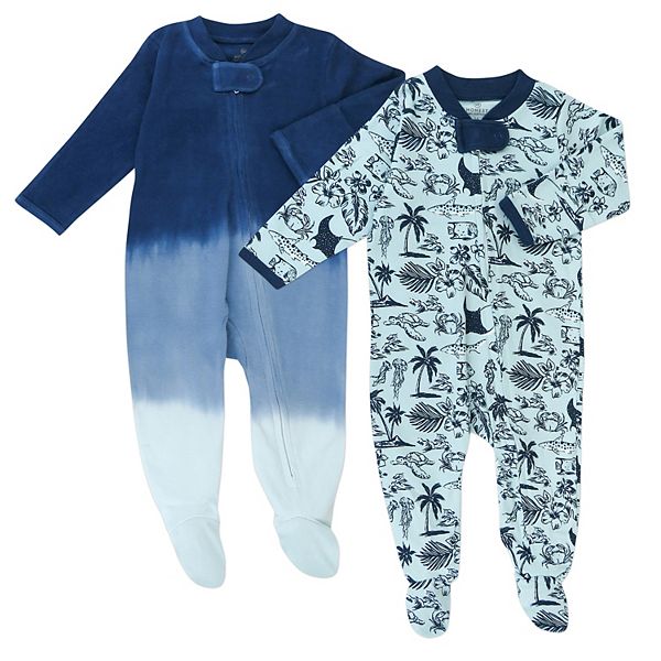 Baby Boy HONEST BABY CLOTHING 2 Pack Organic Cotton Footed Sleep