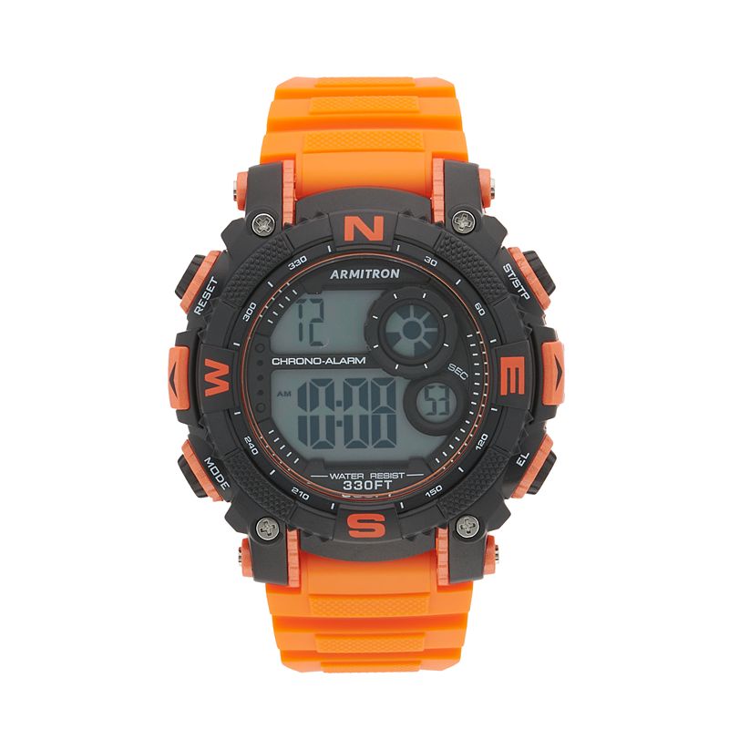 Armitron Pro Sport Men's EL LCD Digital Watch - 40-8284BOR, Size: XL, Orange