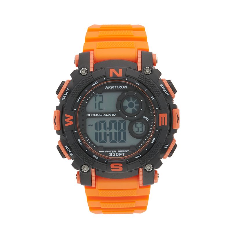 71592287 Armitron Pro Sport Mens Orange Strap Digital Watch sku 71592287