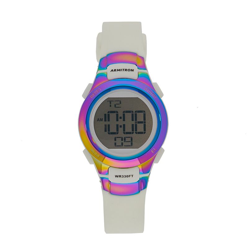 Armitron Pro Sport Men's EL LCD Multicolored Digital Chronograph Watch - 45-7012RBW, Size: Small