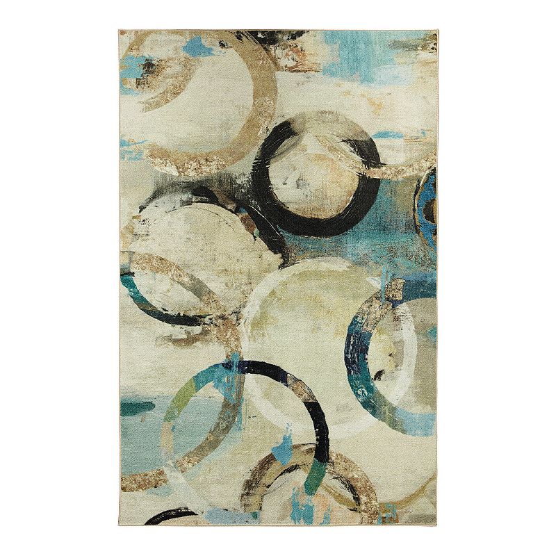 Mohawk Home Prismatic Canvas Rings Rug, Blue, 8X10 Ft