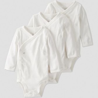 Baby Little Planet by Carter's 3-Pack Organic Cotton Rib Wrap Bodysuits