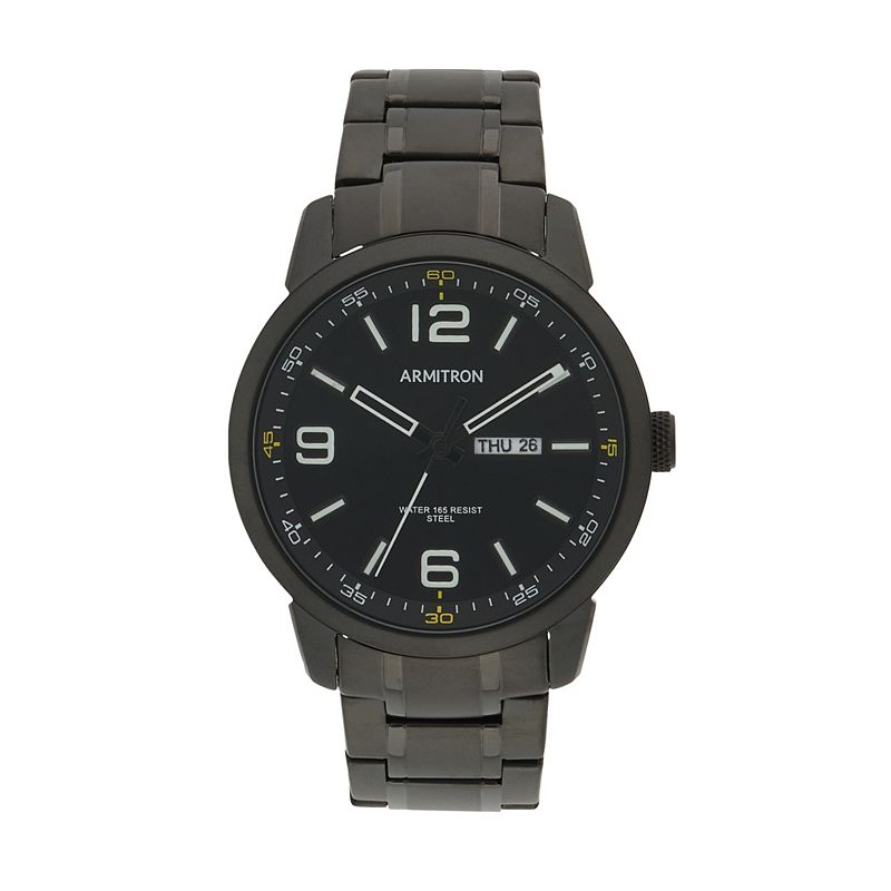 Armitron Men's Black Stainless Steel Bracelet Watch - 20-5490BKTI, Size: Large
