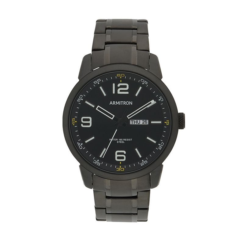 Armitron Mens Calendar Black Bracelet Watch - 20-5490BKTI, Size: Large