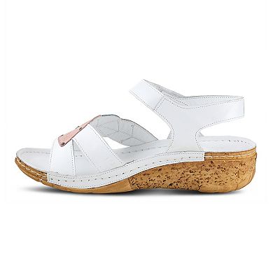 Spring Step Leaf Women's Leather Wedge Sandals