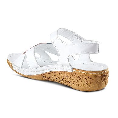 Spring Step Leaf Women's Leather Wedge Sandals