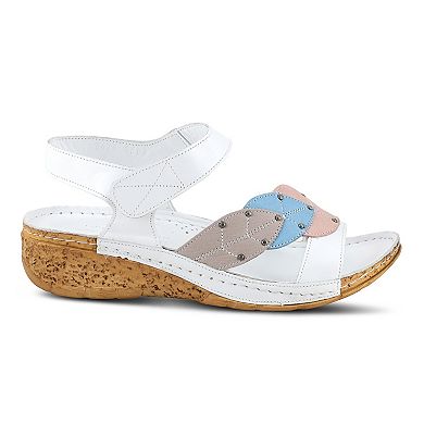 Spring Step Leaf Women's Leather Wedge Sandals