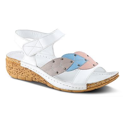 Spring Step Leaf Women s Leather Wedge Sandals