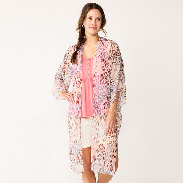 Women's Sonoma Goods For Life® Watercolor Ikat Long Kimono