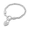 Sterling Silver Diamond Accent Heart Bracelet