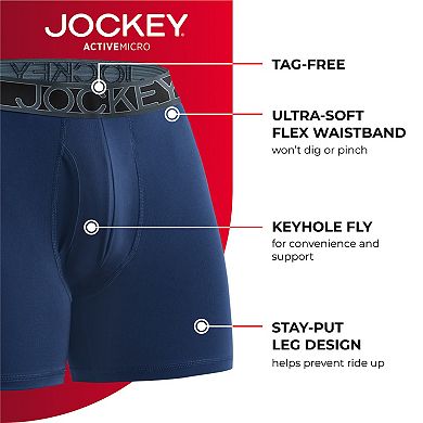 Men's Jockey 3-Pack Active Microfiber 5" Boxer Briefs
