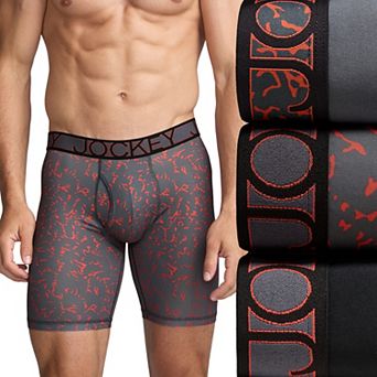 Men's Jockey 3-Pack Active Microfiber 9" Long Leg Boxer Briefs