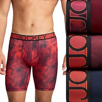 Men's Jockey 3-Pack Active Microfiber 9" Long Leg Boxer Briefs