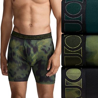 Men's Jockey 3-Pack Active Microfiber 9" Long Leg Boxer Briefs