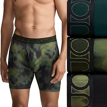 Men's Jockey 3-Pack Active Microfiber 9" Long Leg Boxer Briefs