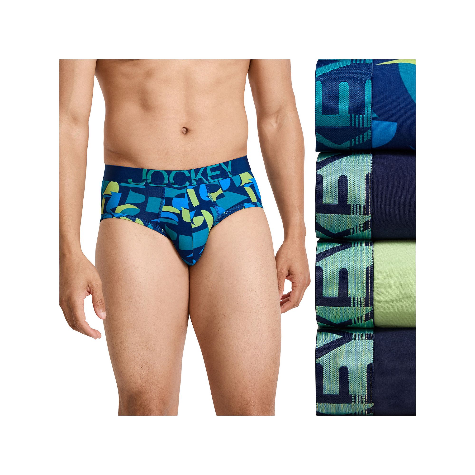 Mens Jockey 4-Pack ActiveStretch™ Briefs, Size: Small, Spearmint Team