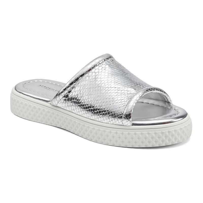 Aerosoles Evon Womens Slide Sandals, Size: 6.5, Grey