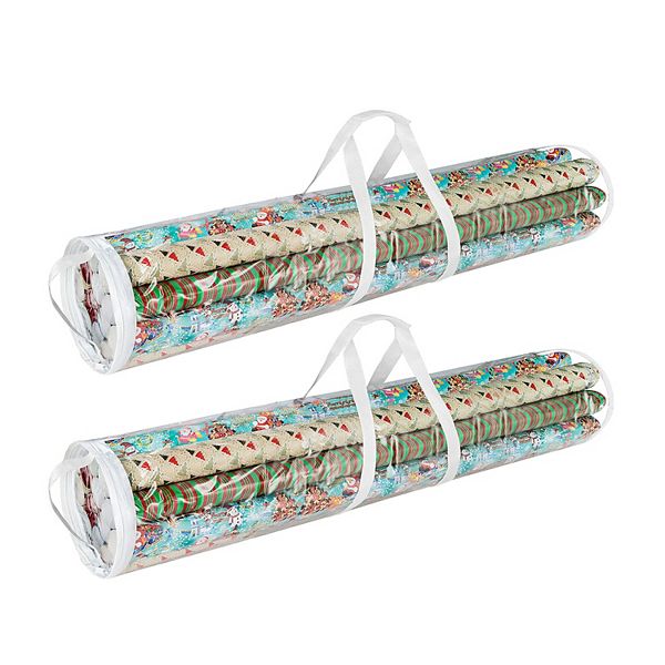 Hastings Home 40" Roll Wrapping Paper Storage Bag 2pack Set