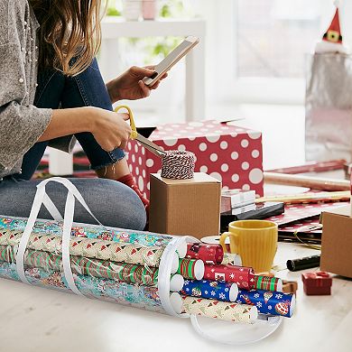 Hastings Home 40" Roll Wrapping Paper Storage Bag 2-pack Set