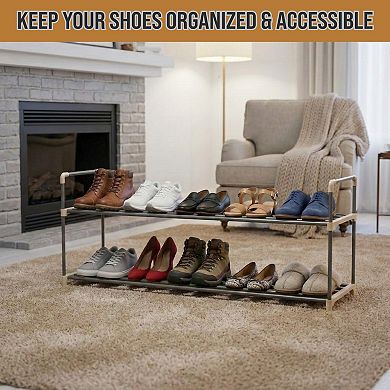 Hastings Home 2-Tier Shoe Storage Rack