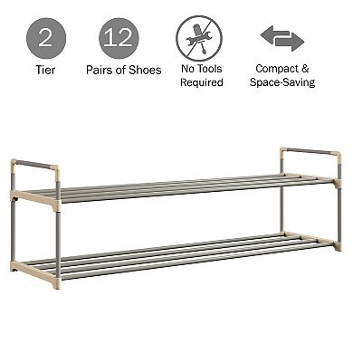 Hastings Home 2-Tier Shoe Storage Rack