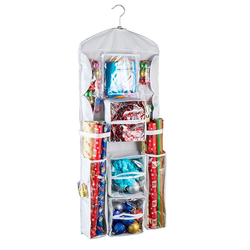 Hastings Home 30 Roll Wrapping Paper Storage Organizer, White