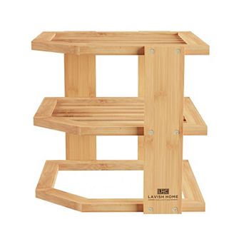Hastings Home 3 tier Bamboo Corner Shelf