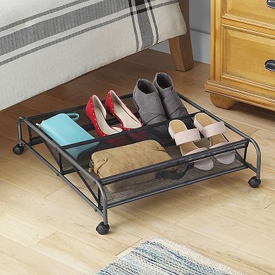 Whitmor Gunmetal Underbed Cart
