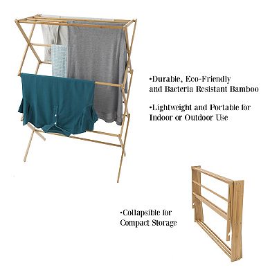 Hastings Home Bamboo Clothes Drying Rack