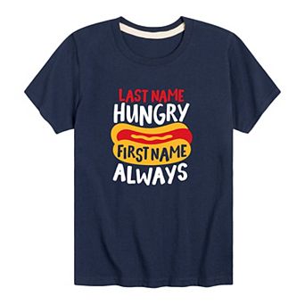 Boys 8-20 Last Name Hungry Hotdog Tee